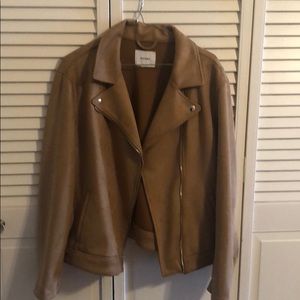 Old Navy Tan suede bomber jacket